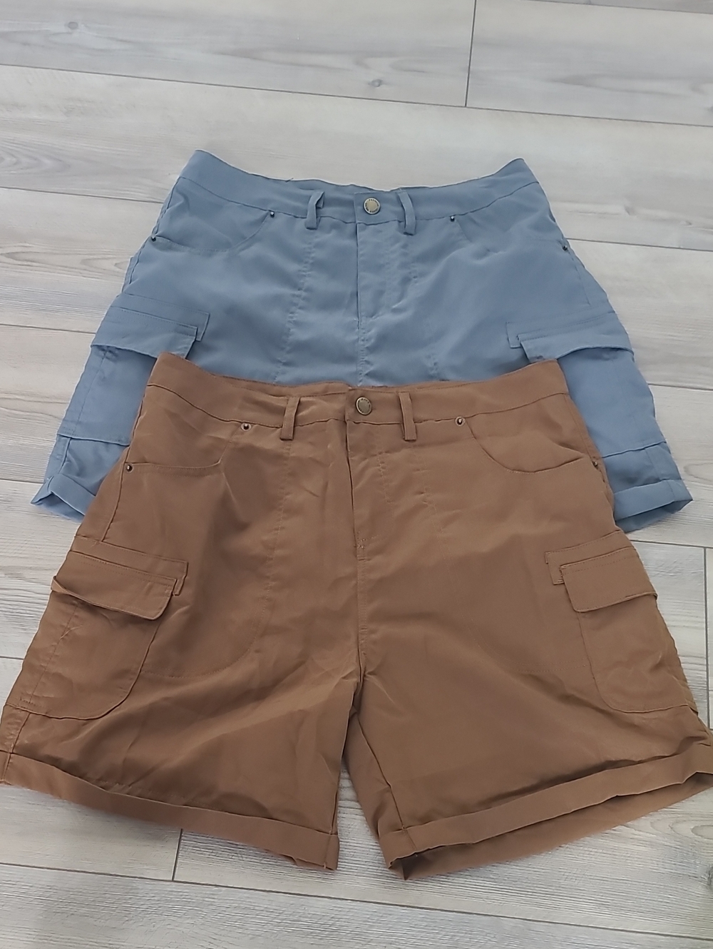 Casual Cargo Shorts Pair - Blue and Brown. BB 18